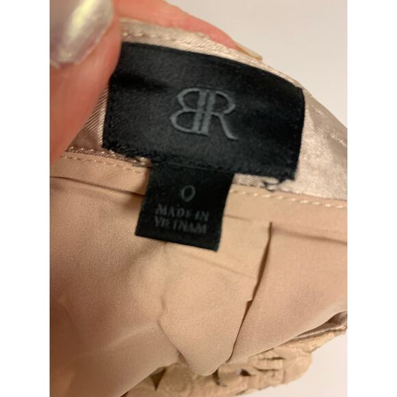 BR Womens Skirt SZ 0 Tan Cutout Lace Pencil Office Sophisticated Coquette - Picture 5 of 9